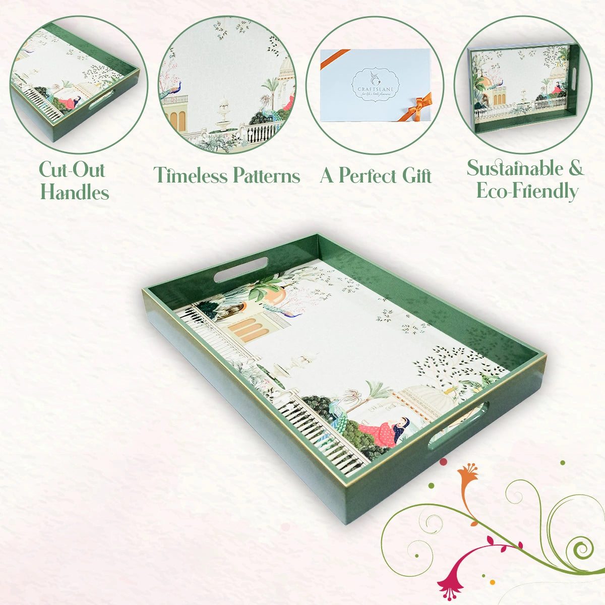 Your Signature Style ~ Handcrafted Garden Princess Serving Trays 15x10 Inch